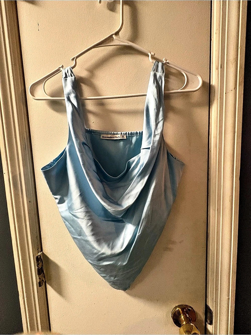 Abercrombie & Fitch Blue Draped Neck Tank Top